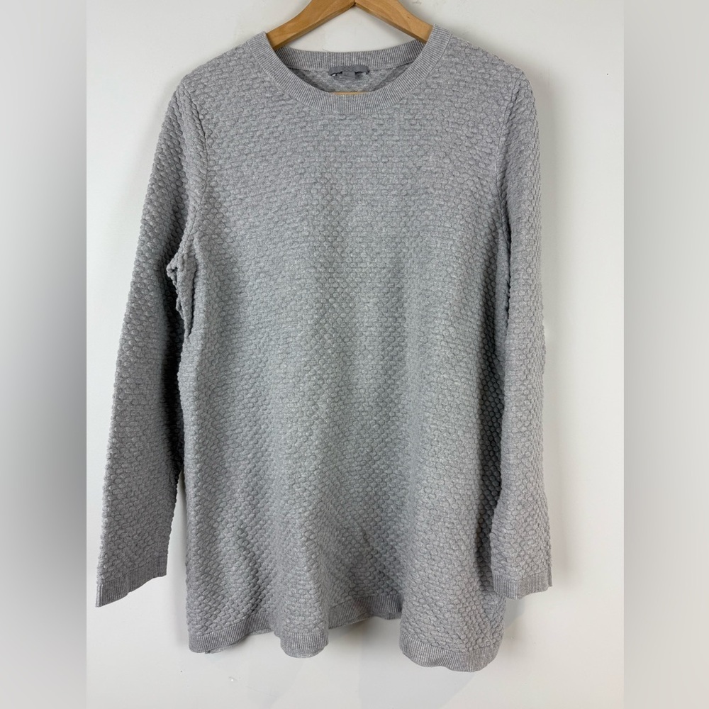 COS Women's Bubble Knit Melange Long Sleeve Pullover Crewneck Sweater
